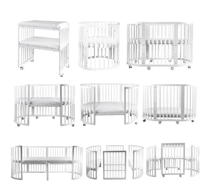 Multi-function Wooden Oval Swing Crib