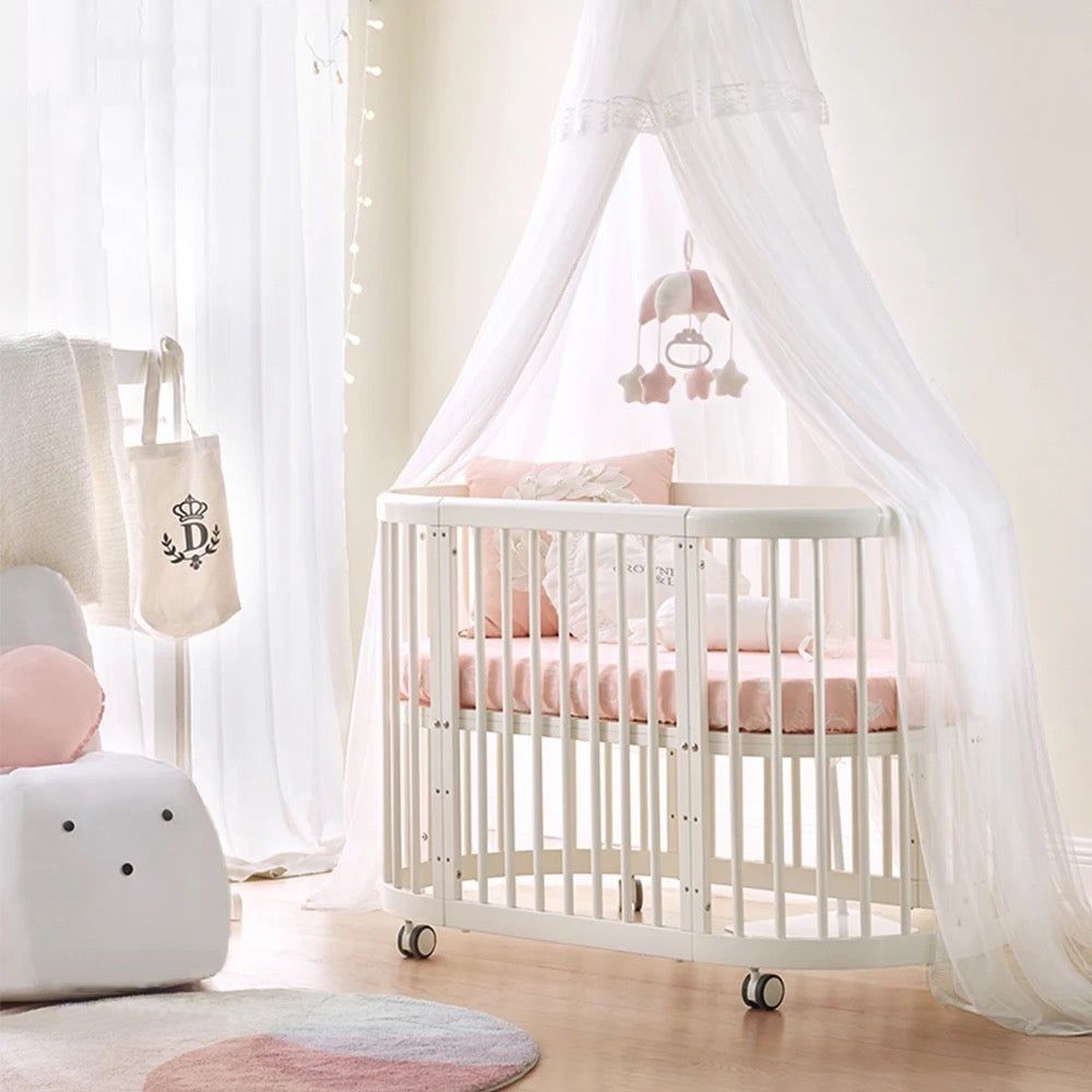 Multi-function Wooden Oval Swing Crib
