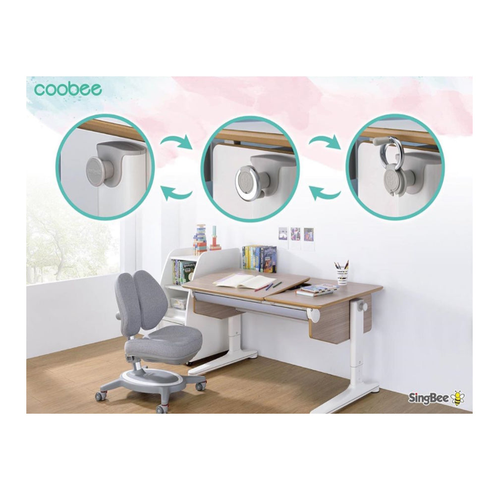 SingBee U-Shaped Desk with Boodshelf