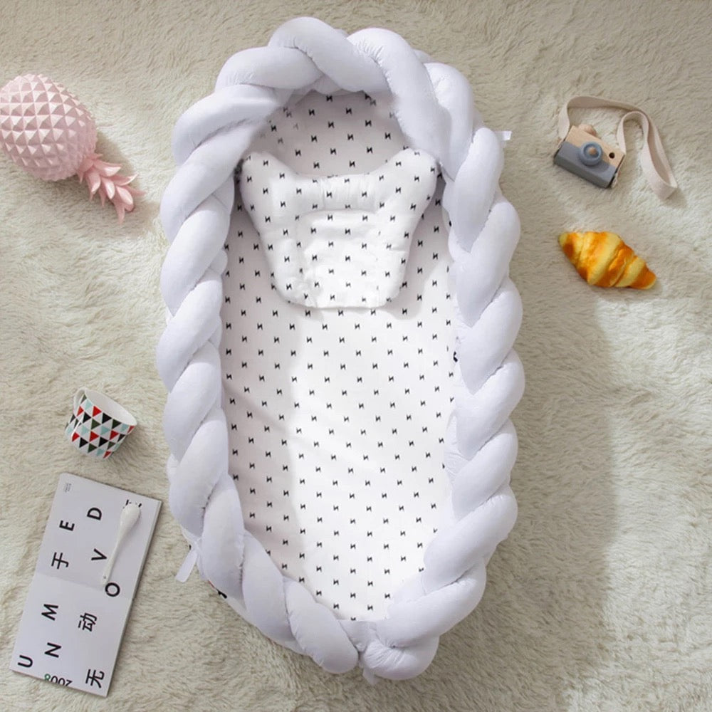 Chunky Knit Bumper baby nest-Purple , Grey , Mix