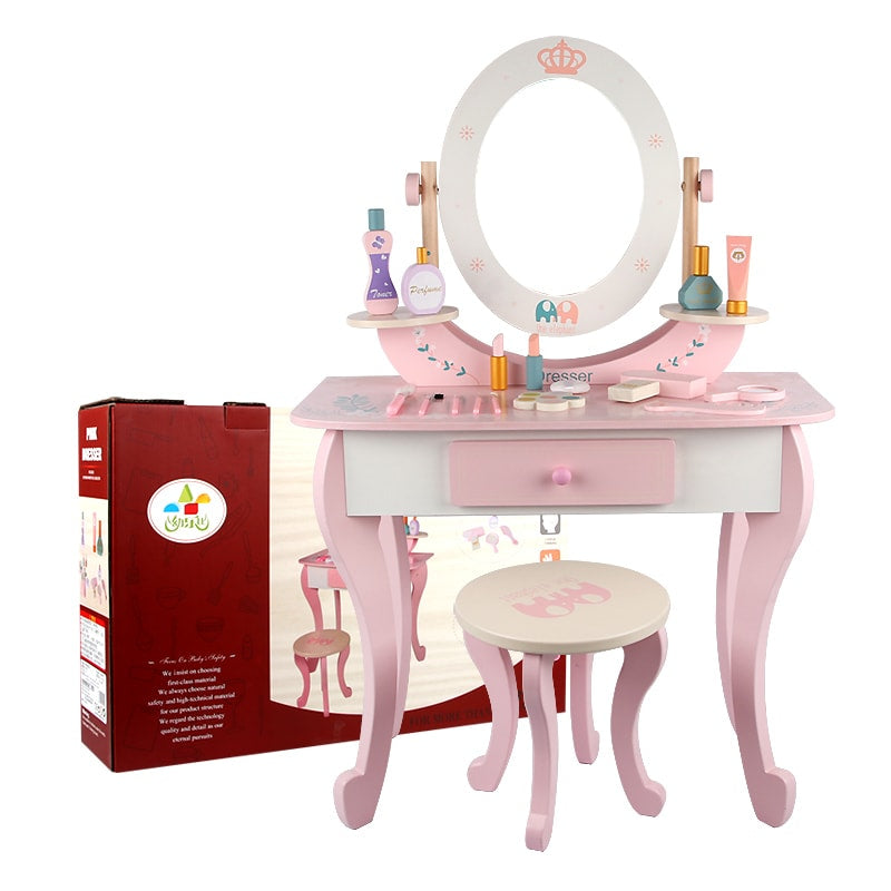 Dresser+ Chair-White & Pink