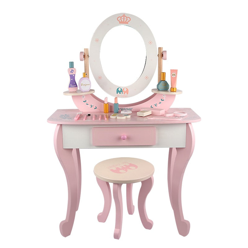 Dresser+ Chair-White & Pink