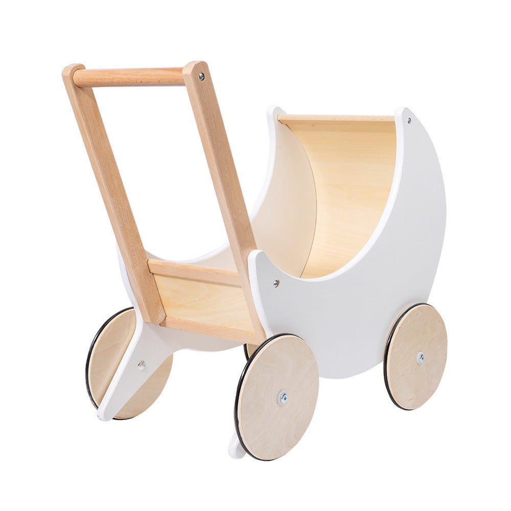 Moon Shape Wooden Shopping Cart Toy for Kids