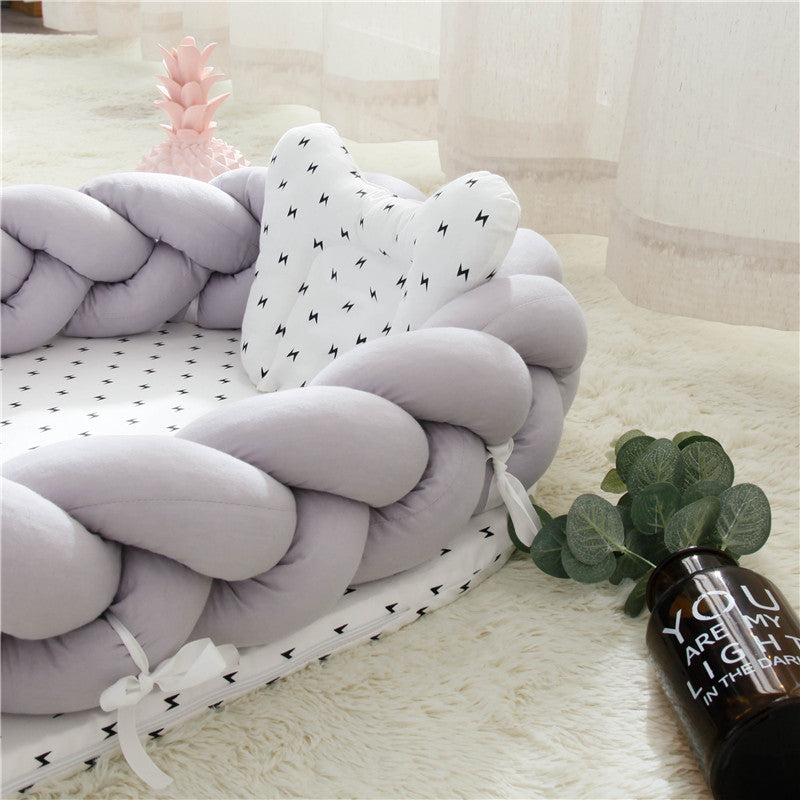 Chunky Knit Bumper baby nest-Purple , Grey , Mix