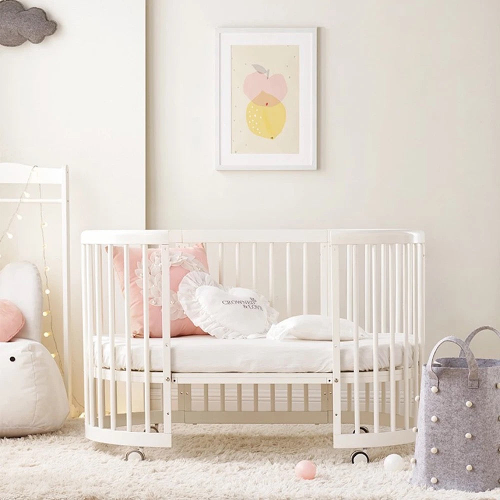 Multi-function Wooden Oval Swing Crib