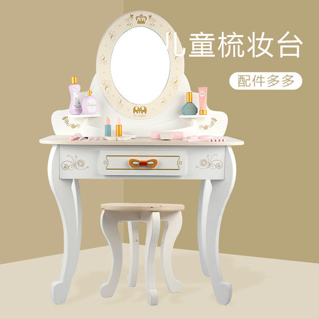 Dresser+ Chair-White & Pink