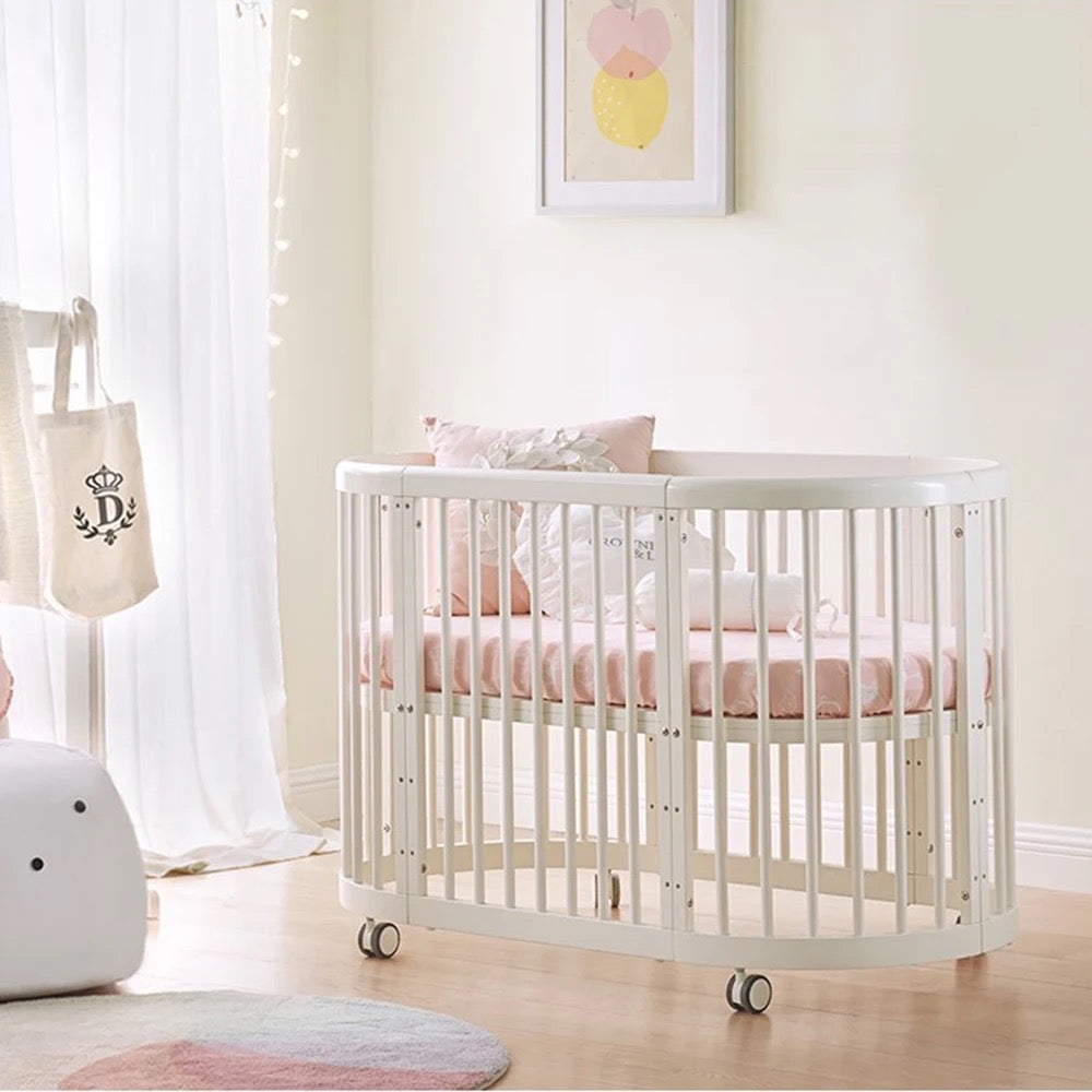 Multi-function Wooden Oval Swing Crib