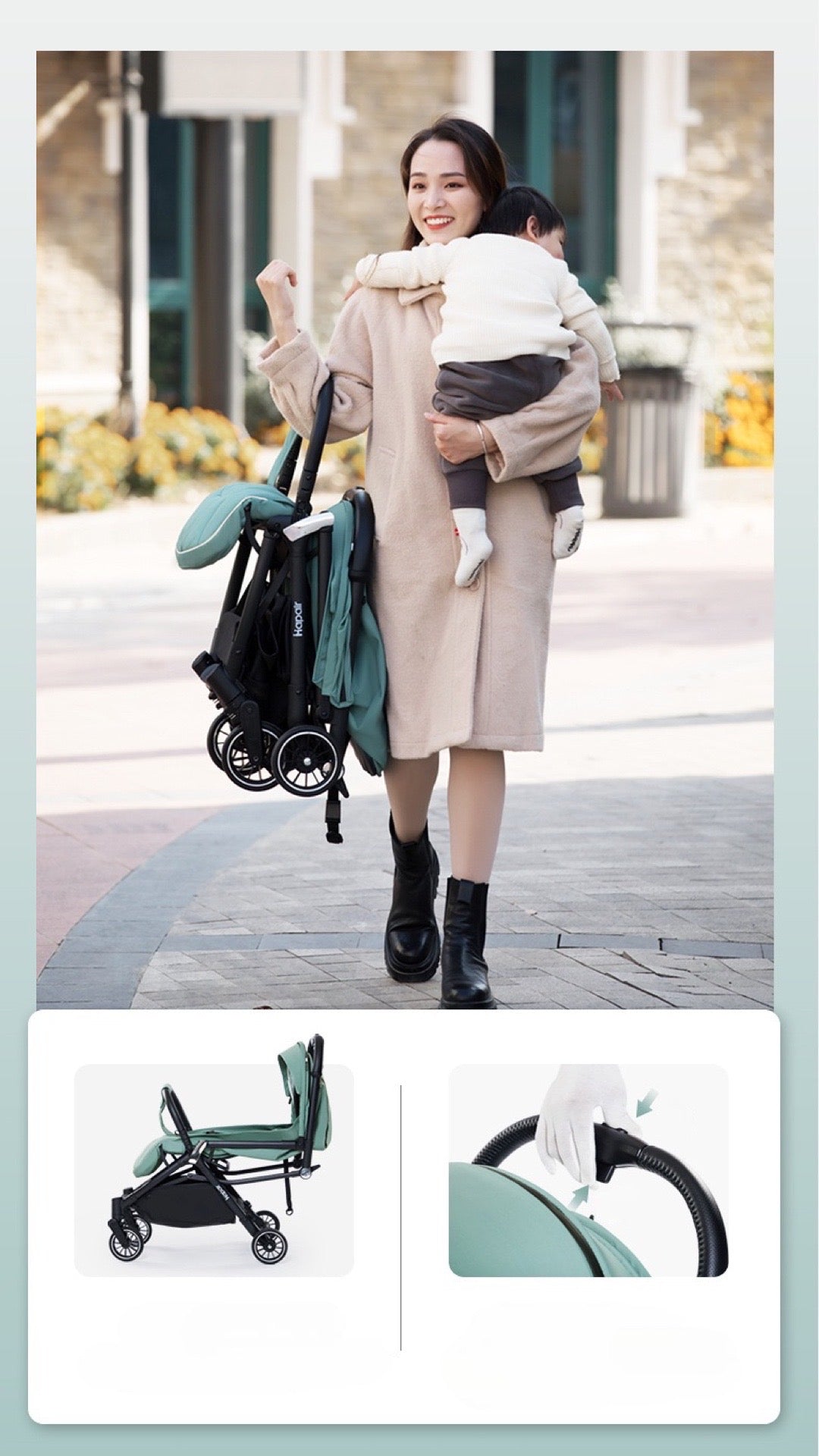 Automatic light and traveling stroller 0-3ages