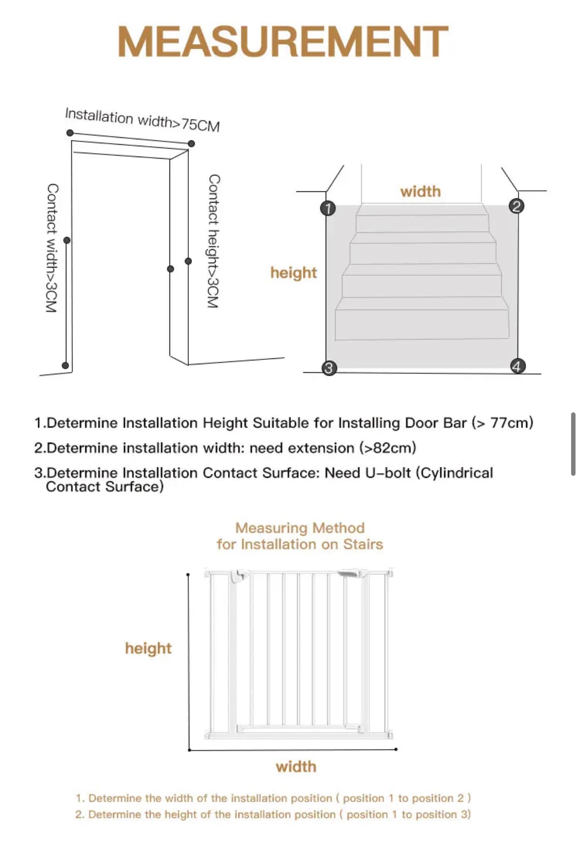 Auto Close Safety Baby Gate, Extra Wide Child Gate with 30 cm Extension Kit Maximum Suitable For 104 cm, Baby Gates for Stairs & Doorways, Easy Install (Safety Railing + 30cm Extension Kit)