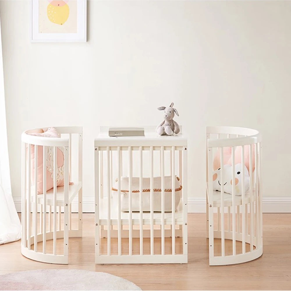 Multi-function Wooden Oval Swing Crib