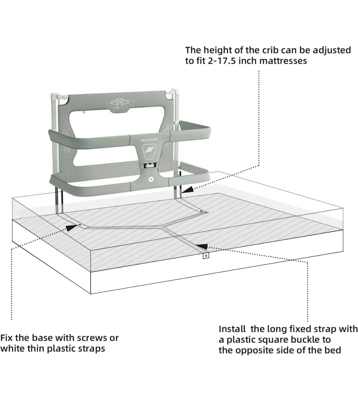 Bedside Crib Baby Bassinet Bedside Sleeper, Baby Bed Sleeper Baby Crib Bassinet Sleeper Easy Folding Save Space Portable Baby Crib 48 in