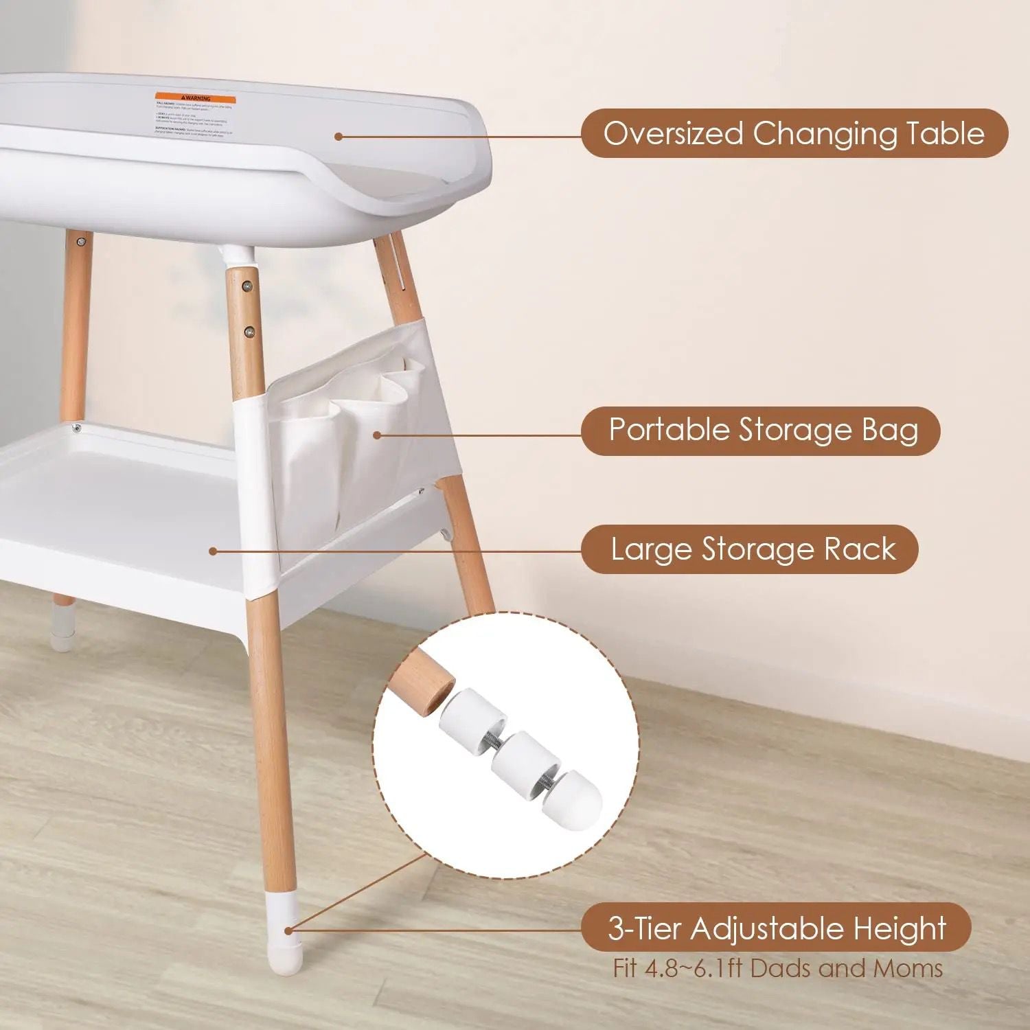 Wooden Table Changing Diaper