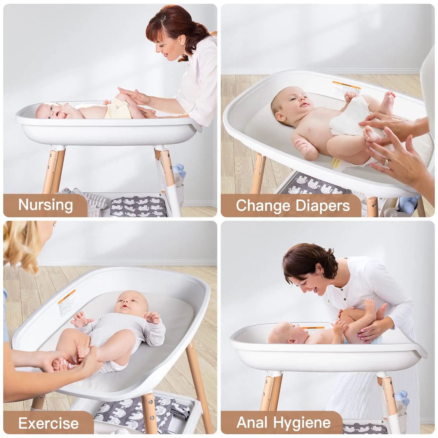 Wooden Table Changing Diaper