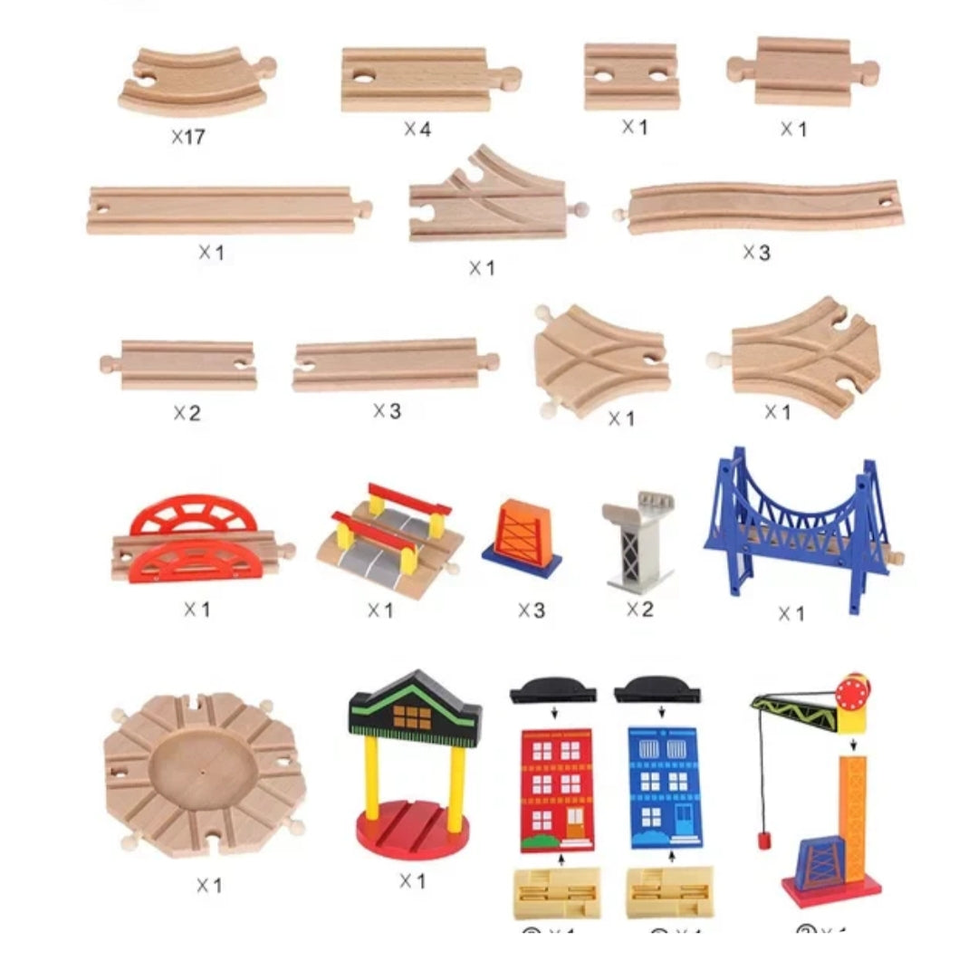 108 Pcs Wooden Train Track set