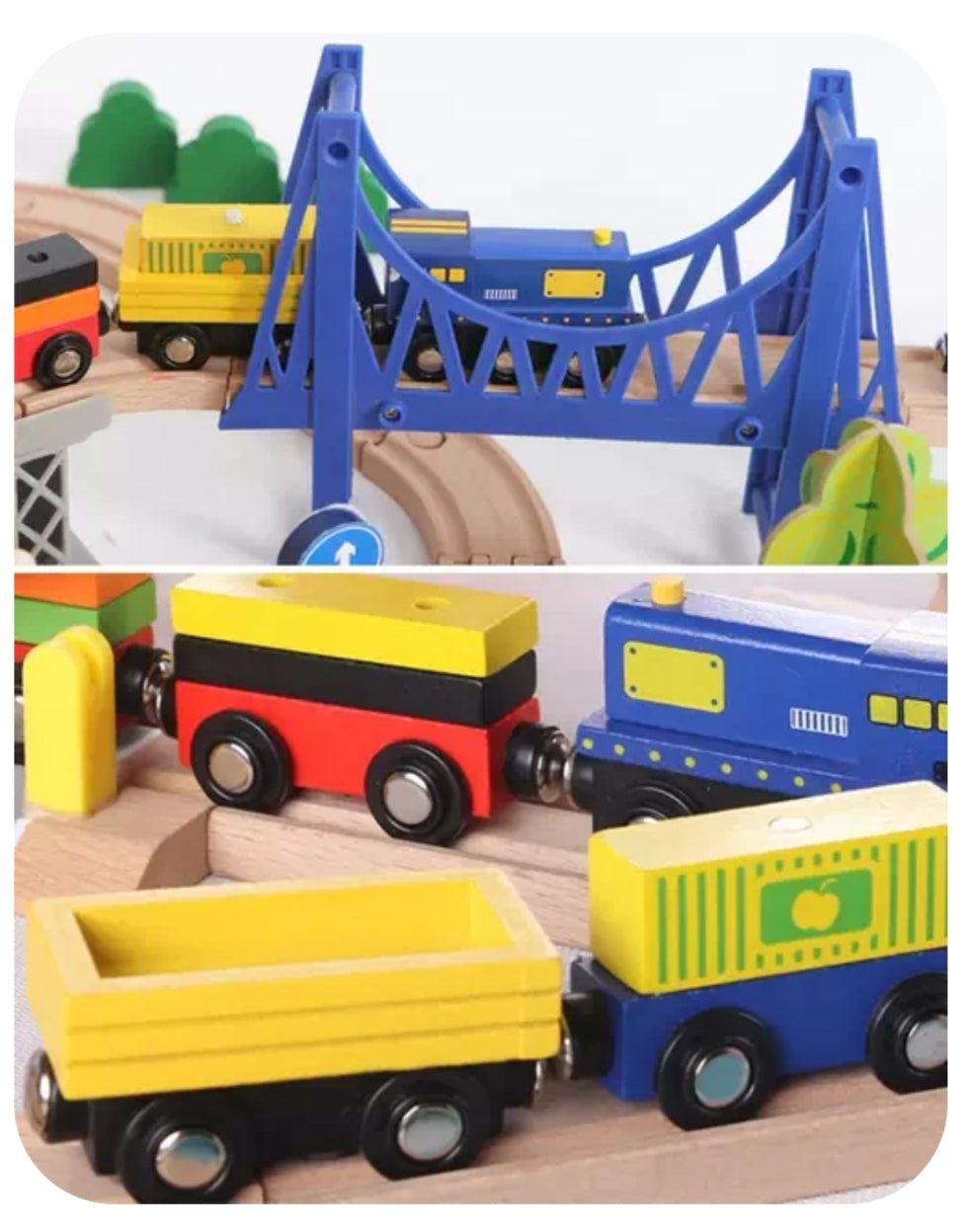 108 Pcs Wooden Train Track set