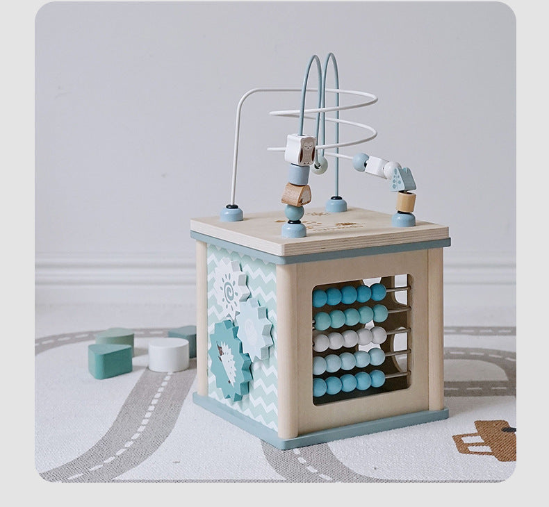 Wooden activity cube