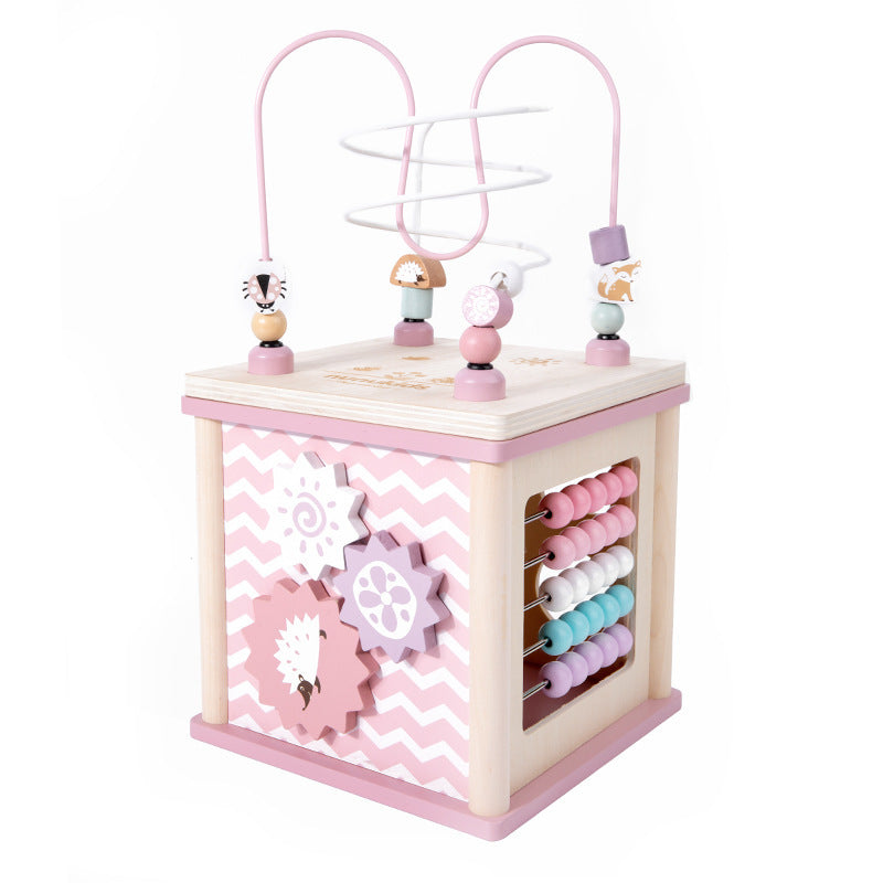 Wooden activity cube