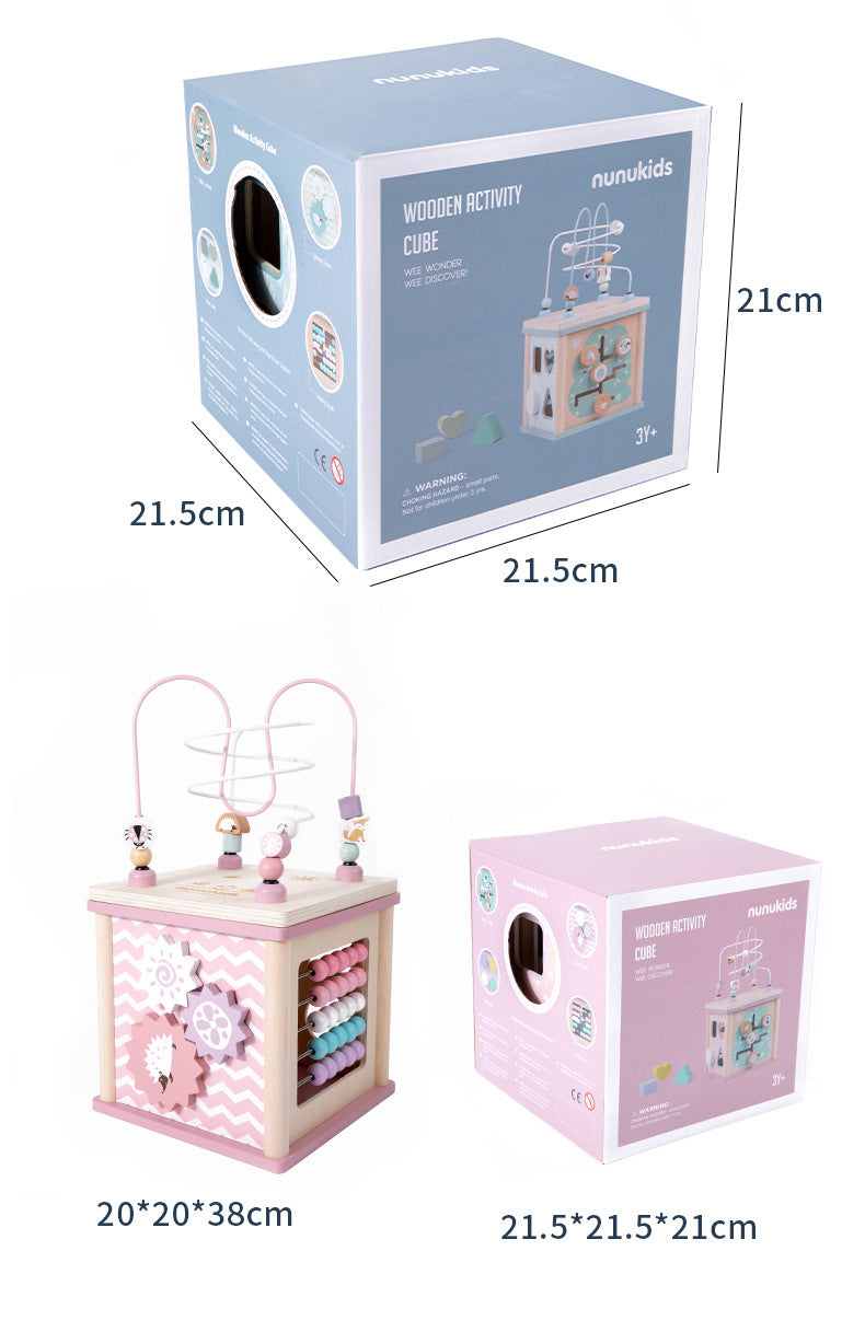 Wooden activity cube