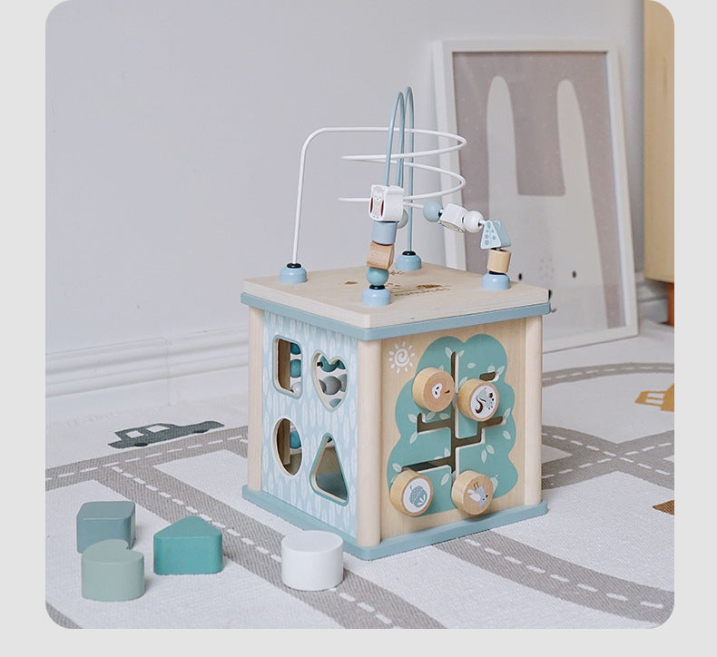 Wooden activity cube