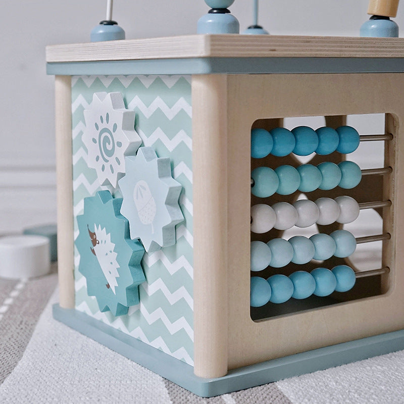 Wooden activity cube