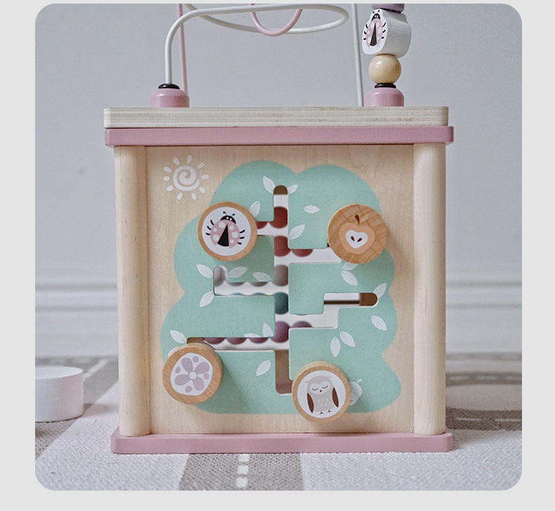Wooden activity cube
