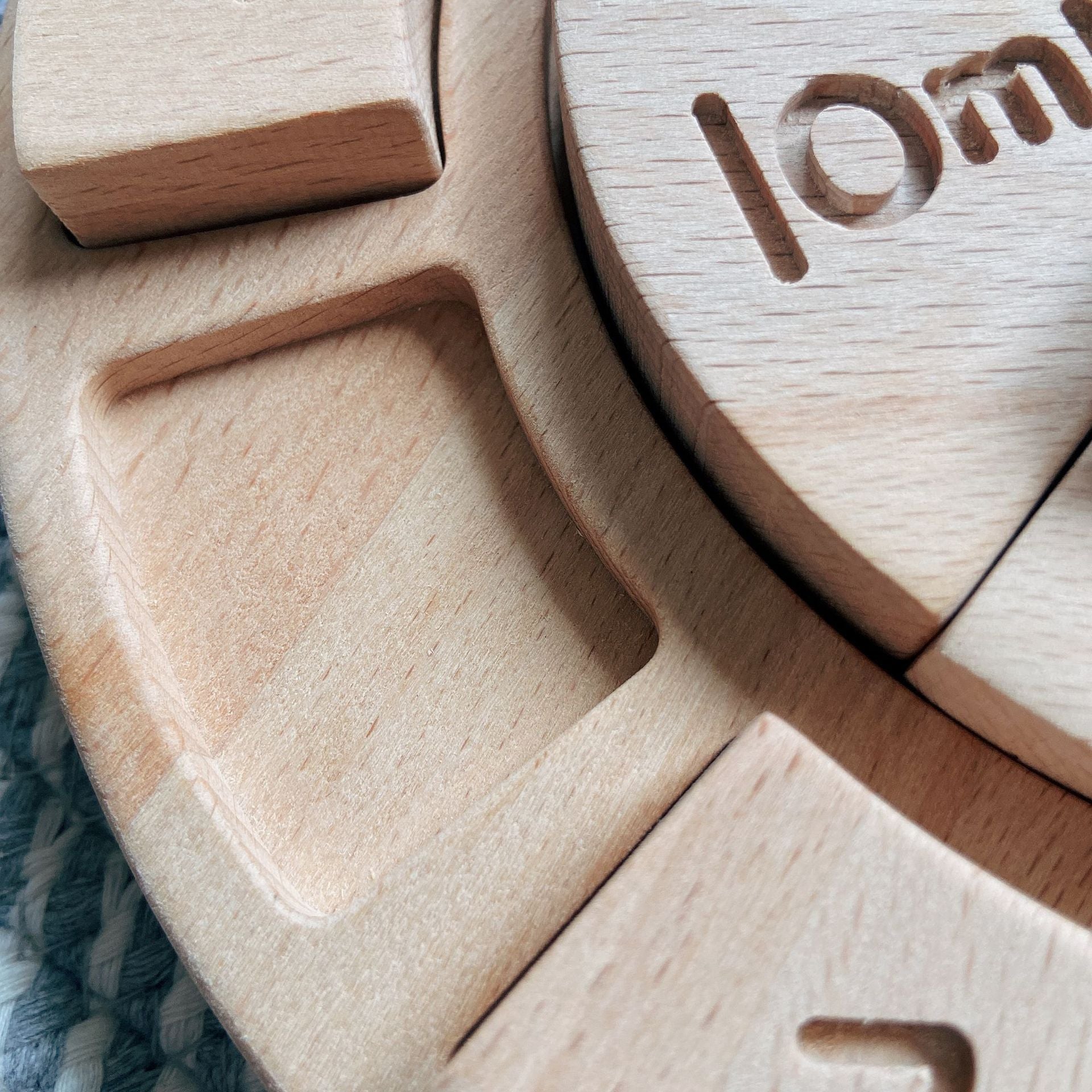 Toy wooden clock- hour/minutes/