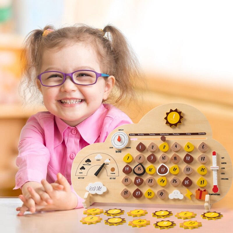 Wooden Toy Baby Learning Calendar Plate Toy For Children
