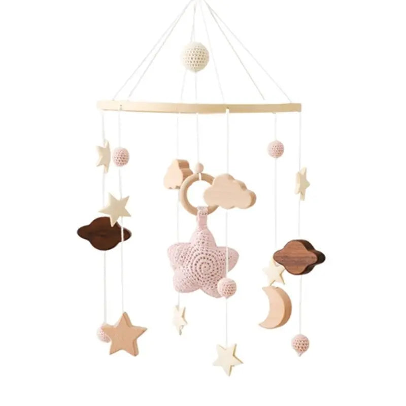 Baby Rattle Toy Wooden Music Bed Bell Hanging Toys