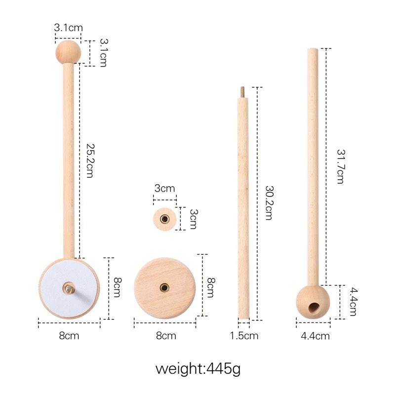 Wooden Crib Moving Arm Baby Beech Bed Bell Stand Hanging Bell pole