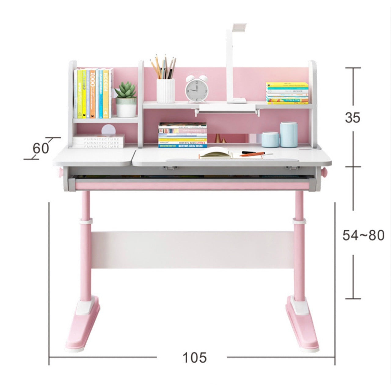 L Shape Study desk table for kids (Pink,Blue)