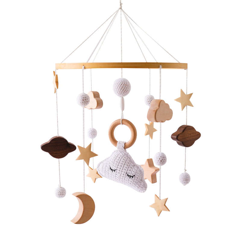 Baby Rattle Toy Wooden Music Bed Bell Hanging Toys