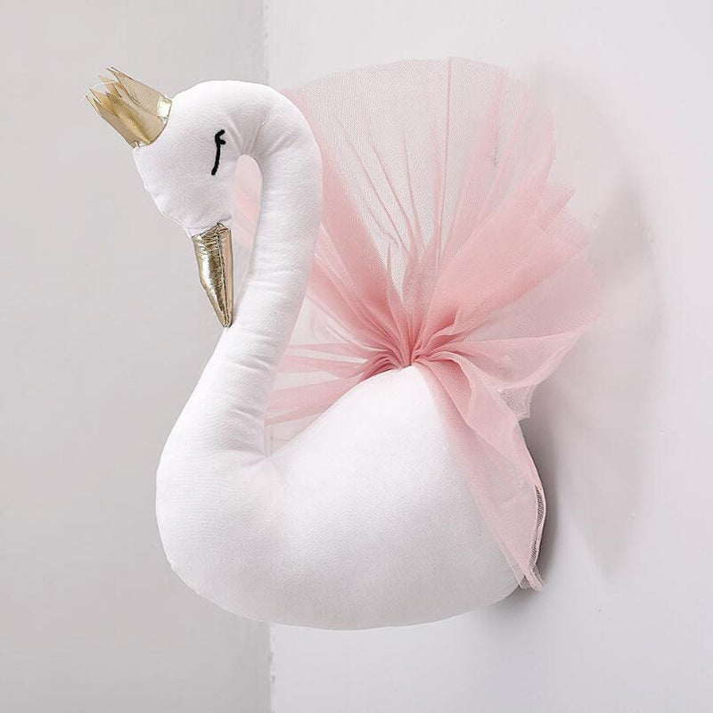 Nordic Style Kids Room Decoration Animal Heads Giraffe Elephant Wall Hanging Decor Baby Stuffed Toys Girls Bedroom Accessories