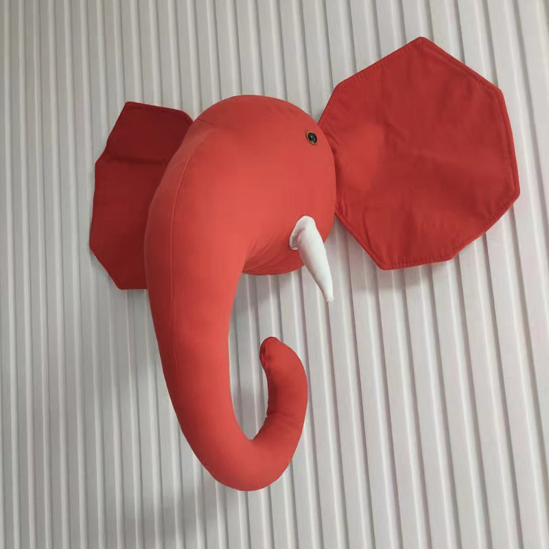 Nordic Style Kids Room Decoration Animal Heads Giraffe Elephant Wall Hanging Decor Baby Stuffed Toys Girls Bedroom Accessories