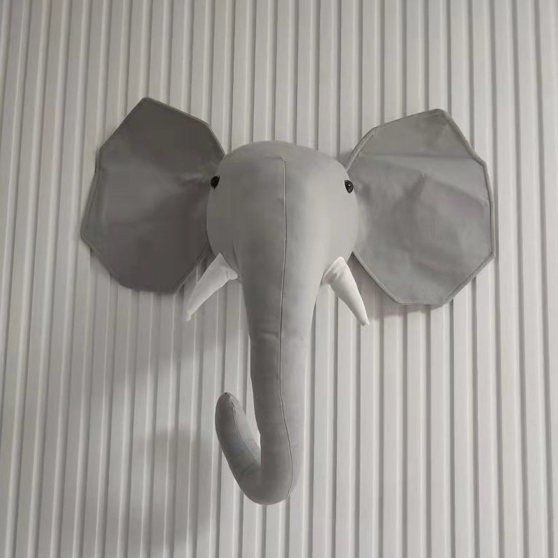 Nordic Style Kids Room Decoration Animal Heads Giraffe Elephant Wall Hanging Decor Baby Stuffed Toys Girls Bedroom Accessories