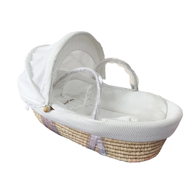 Palm moses basket&rocking stand