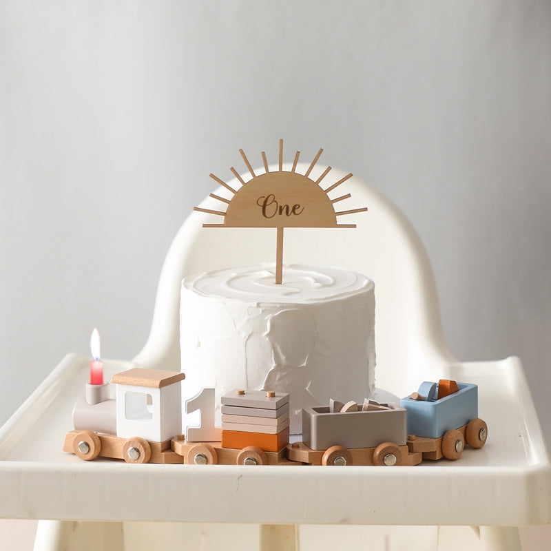 Wooden Train Birthday Toy Montessori Toys Baby Toys Baby Educational Toys Wooden Trolley Baby Learning Toys Number Of Wood