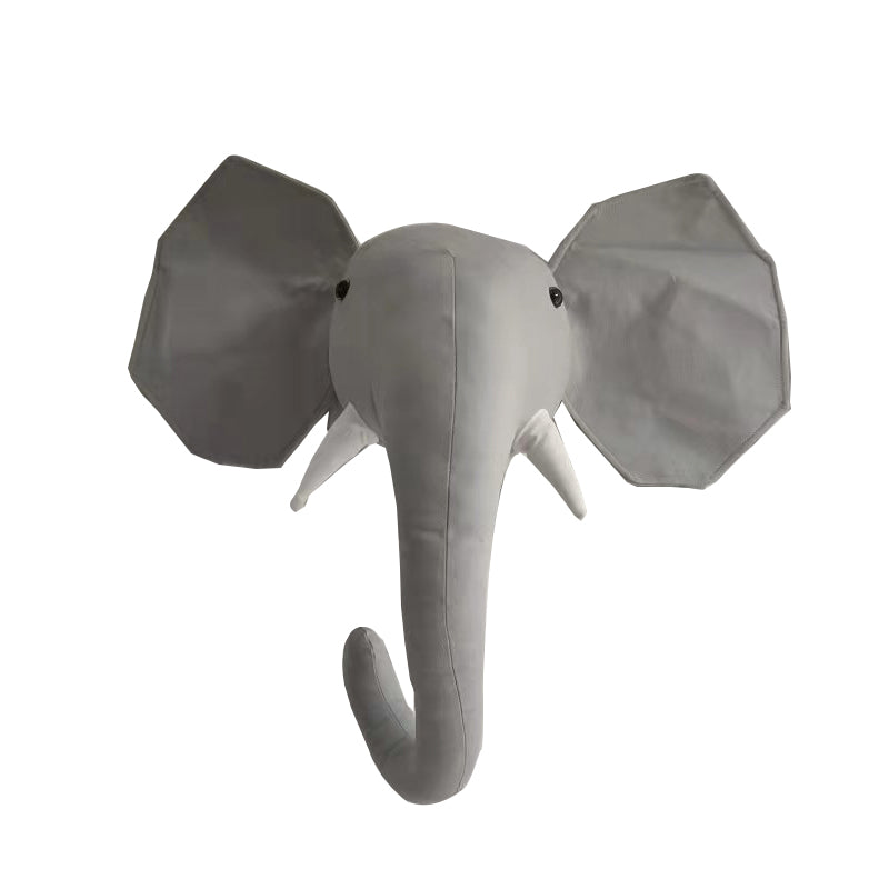 Nordic Style Kids Room Decoration Animal Heads Giraffe Elephant Wall Hanging Decor Baby Stuffed Toys Girls Bedroom Accessories