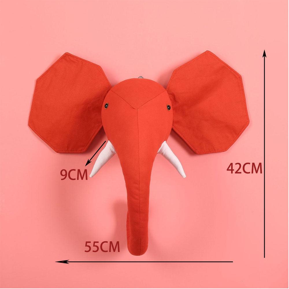Nordic Style Kids Room Decoration Animal Heads Giraffe Elephant Wall Hanging Decor Baby Stuffed Toys Girls Bedroom Accessories