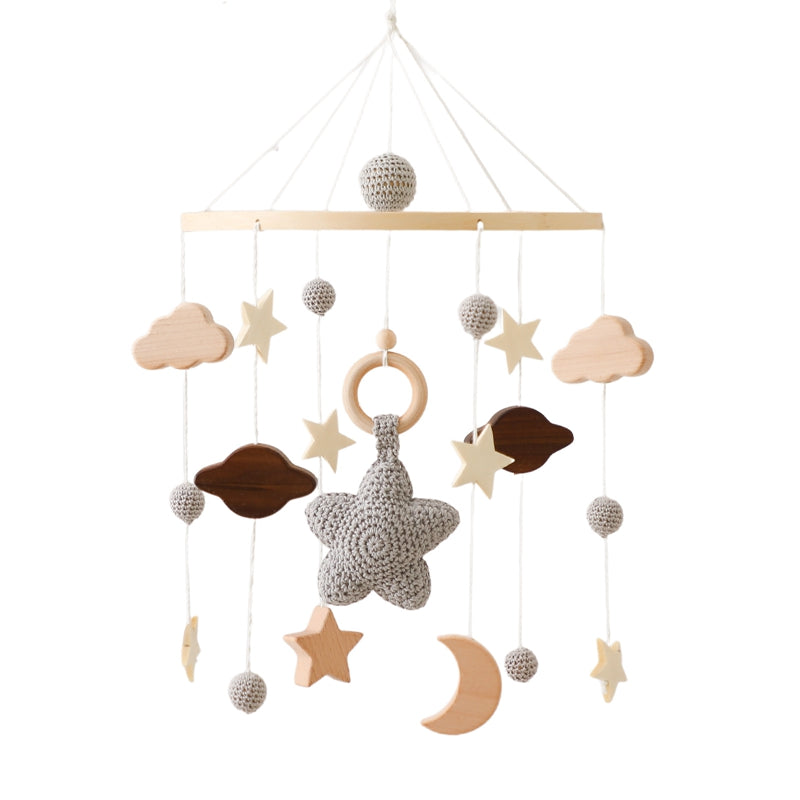 Baby Rattle Toy Wooden Music Bed Bell Hanging Toys