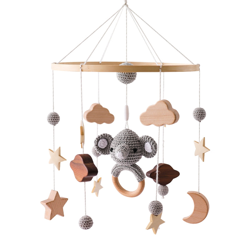 Baby Rattle Toy Wooden Music Bed Bell Hanging Toys