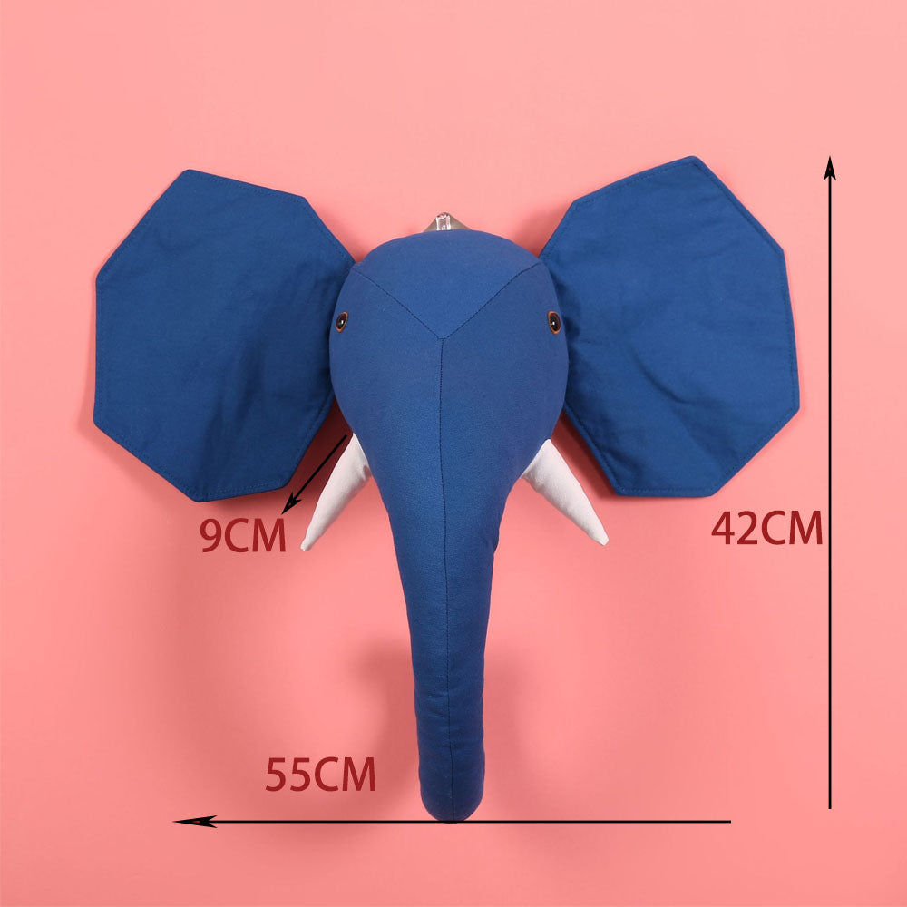 Nordic Style Kids Room Decoration Animal Heads Giraffe Elephant Wall Hanging Decor Baby Stuffed Toys Girls Bedroom Accessories