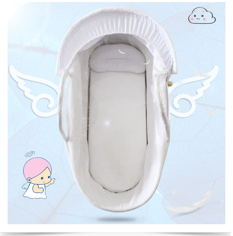 Palm moses basket&rocking stand