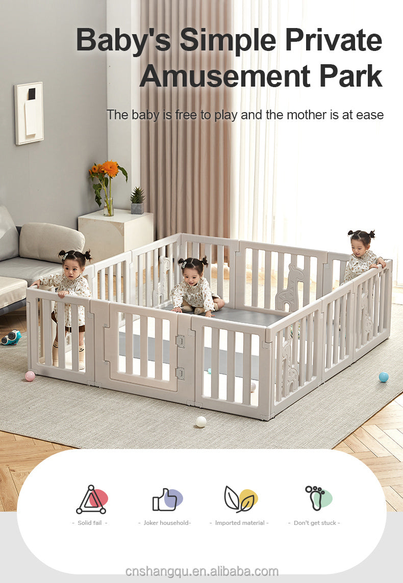 Large 12-Panel Deer Playpen ground with Door For kids