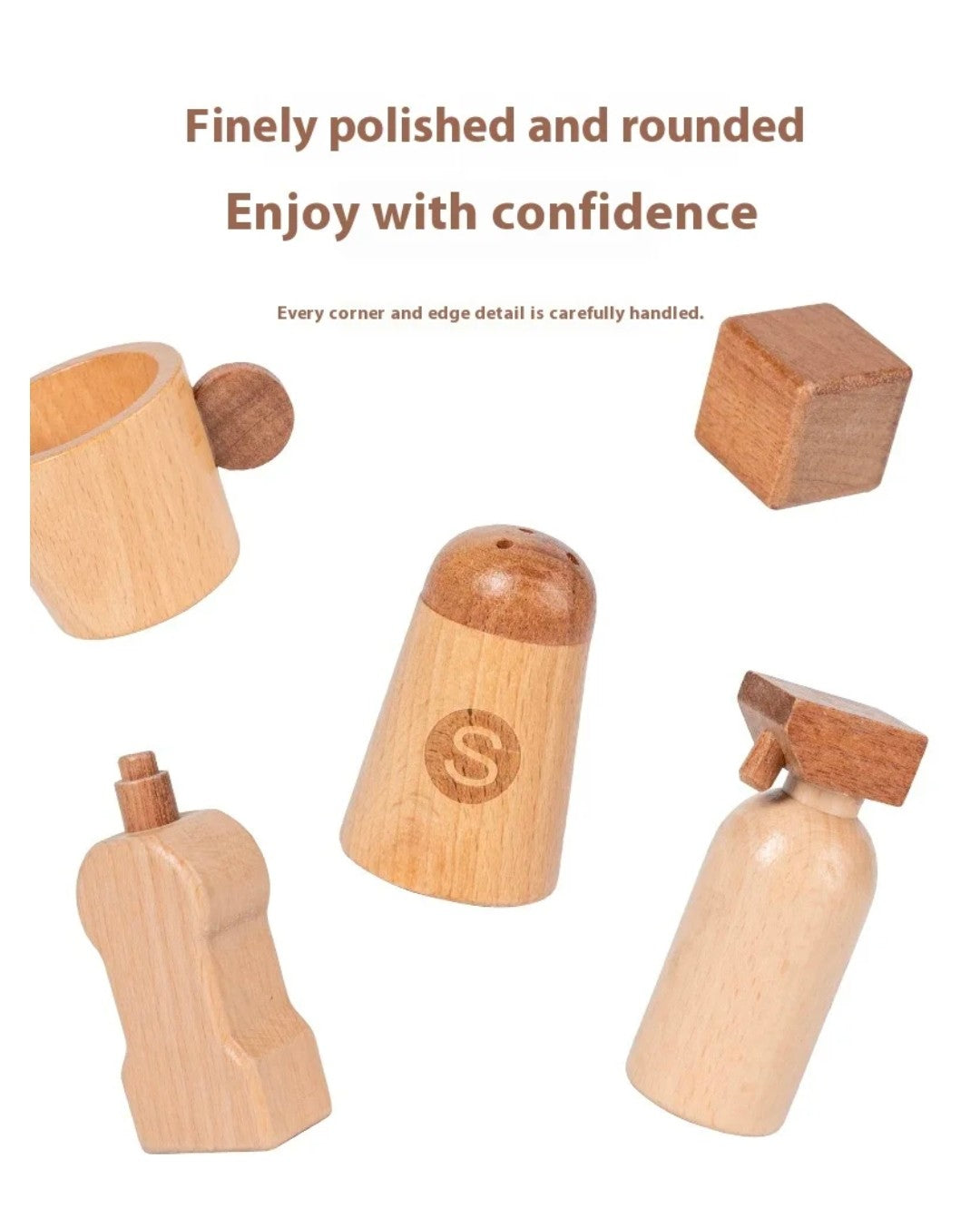 Kienvy 5-in-1 Wooden Play Kitchen Set.