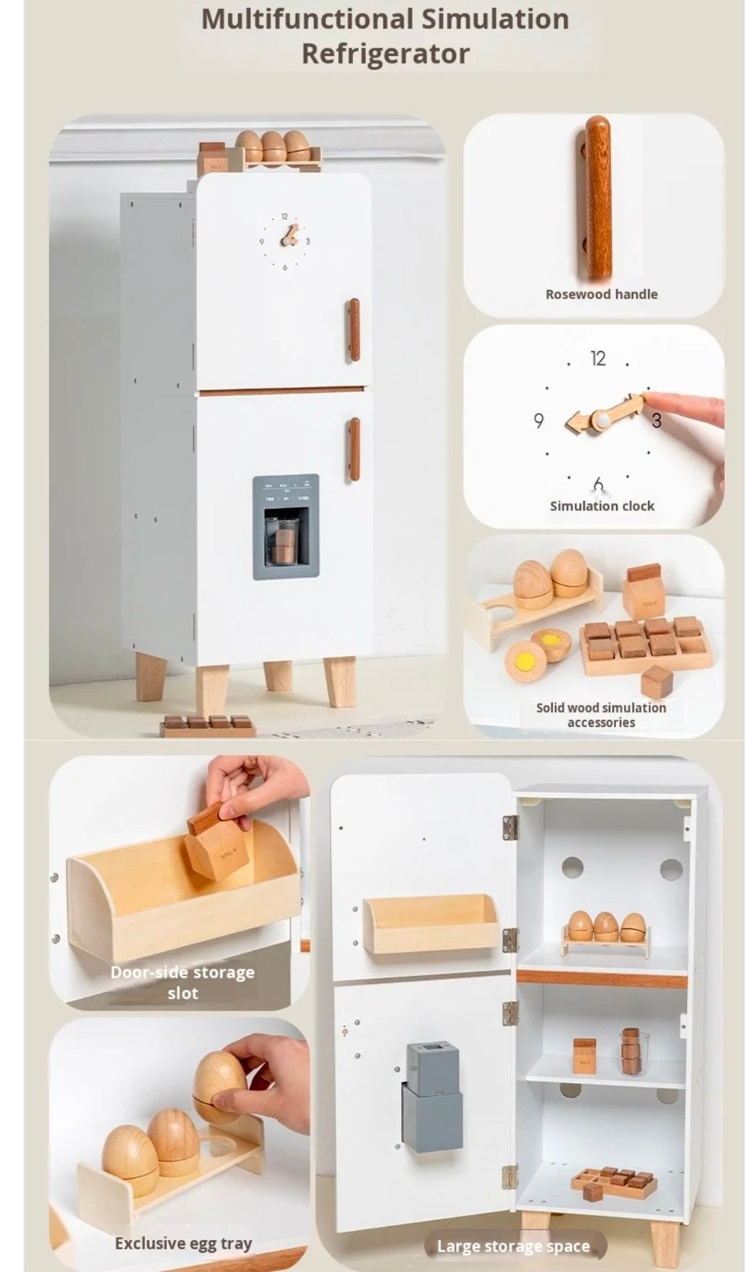 Kienvy 5-in-1 Wooden Play Kitchen Set.