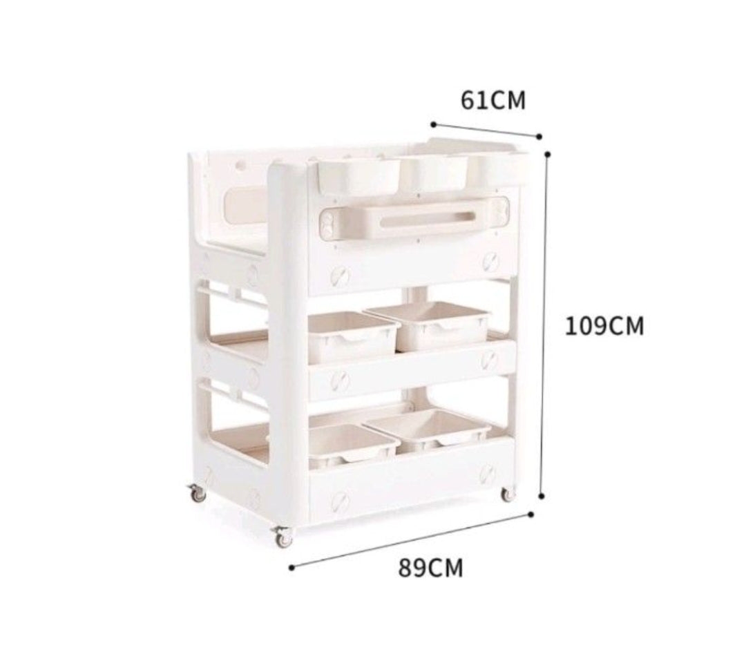 Changing table with box and mattress and pillow