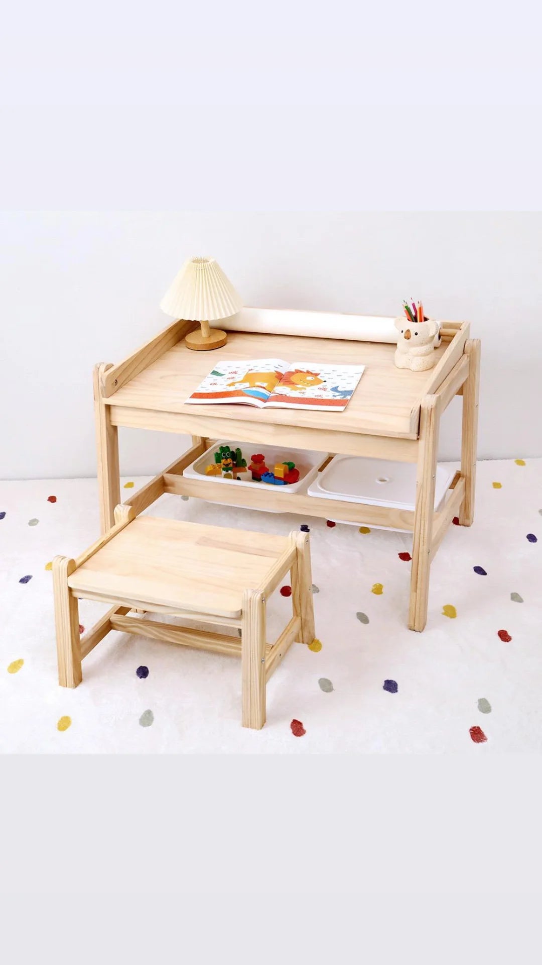 Wooden Table+Stool