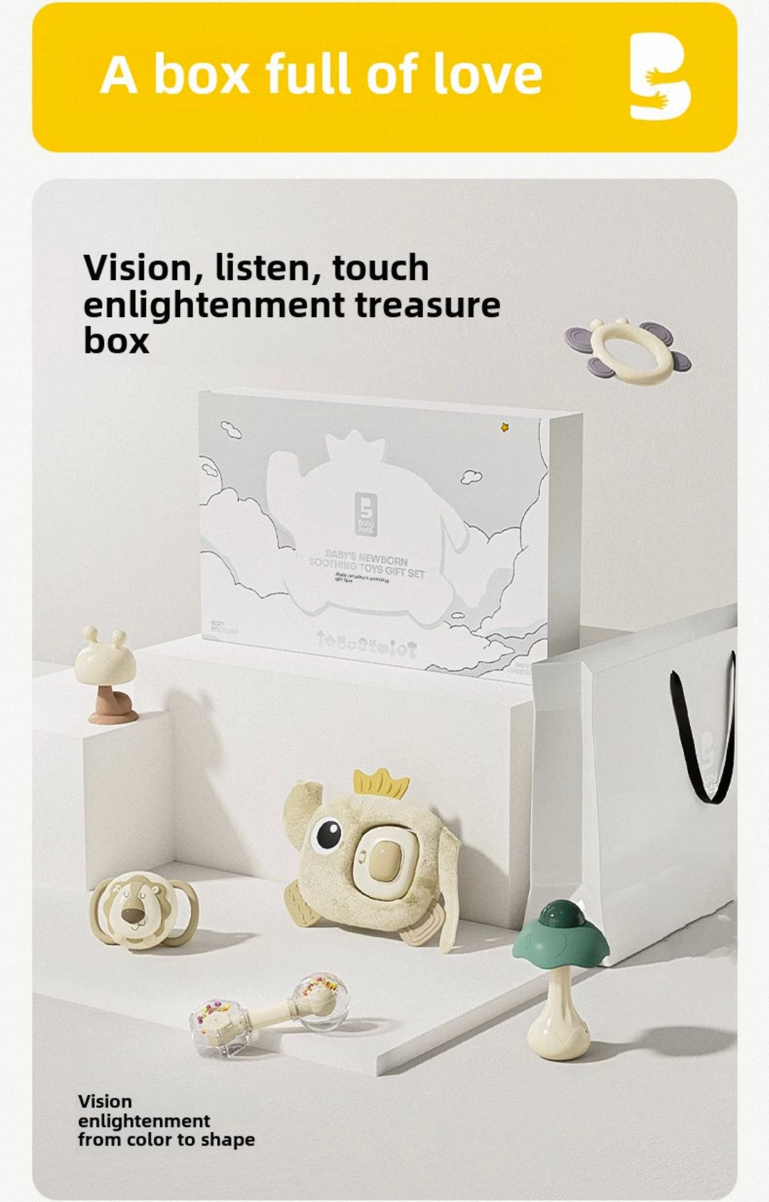 Baby newborn soothing toys gift set box-11pcs