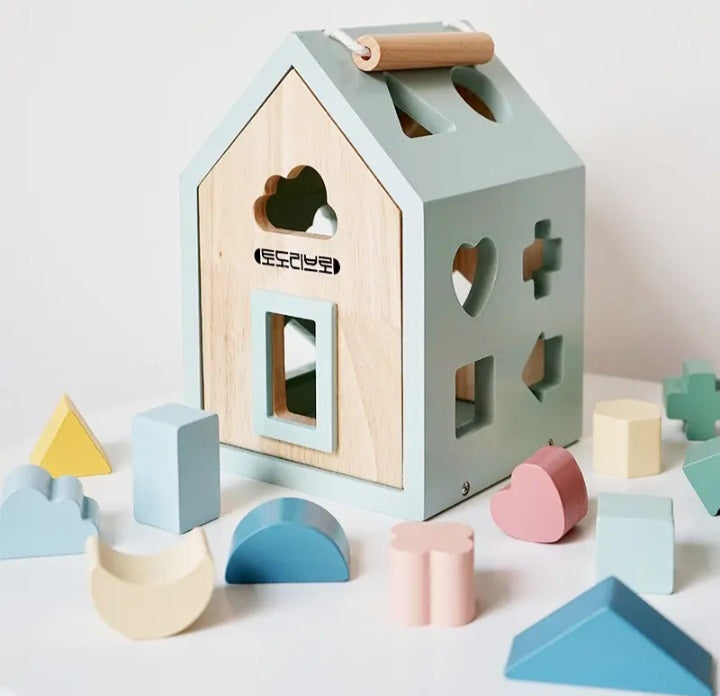 Wooden Toy Blocks House