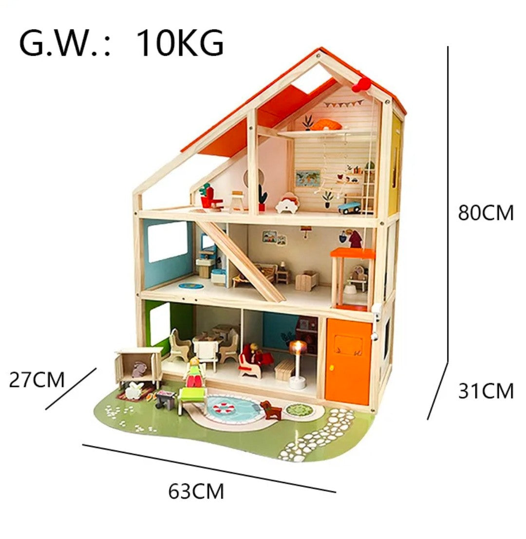 Woodnins wooden dollhouse-B